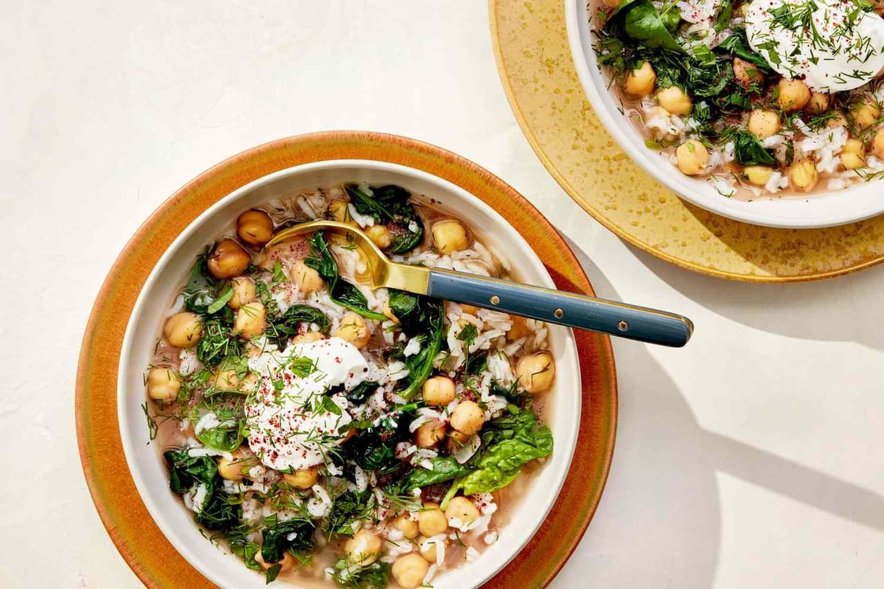 Steph’s Spinach and Chickpea Curry served with Rice