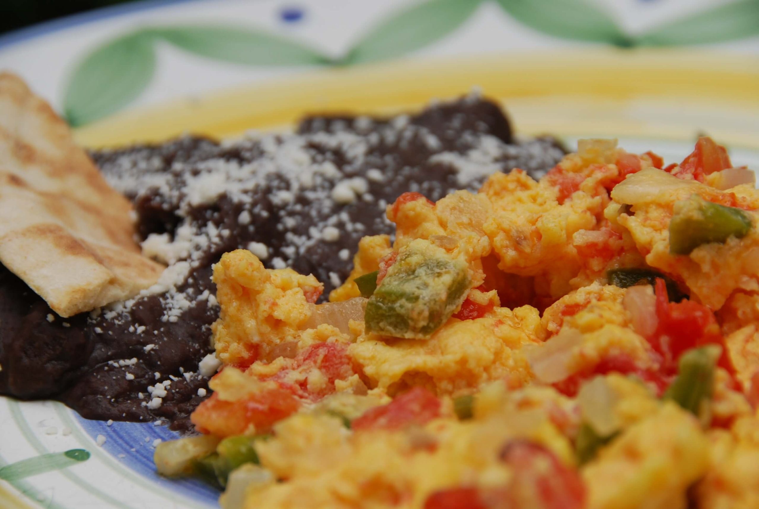 Red Chile Tostadas topped with Eggs